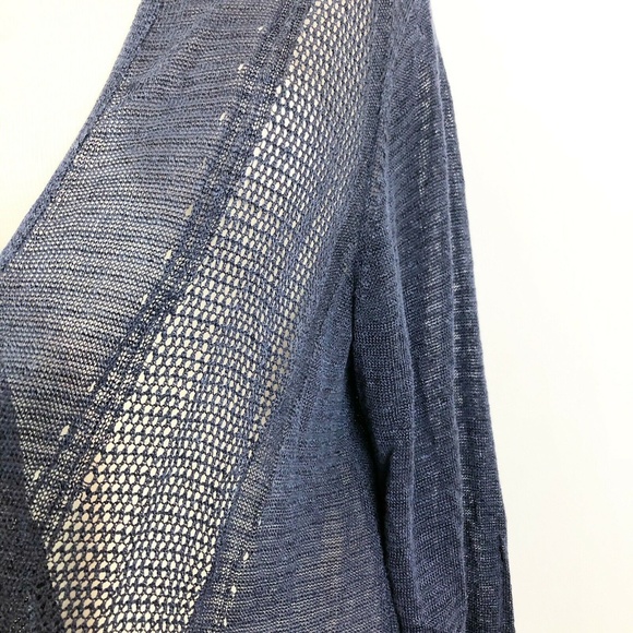 Alfani 1X Blue Loose Knit Linen Cardigan 2Q58 - Picture 2 of 6